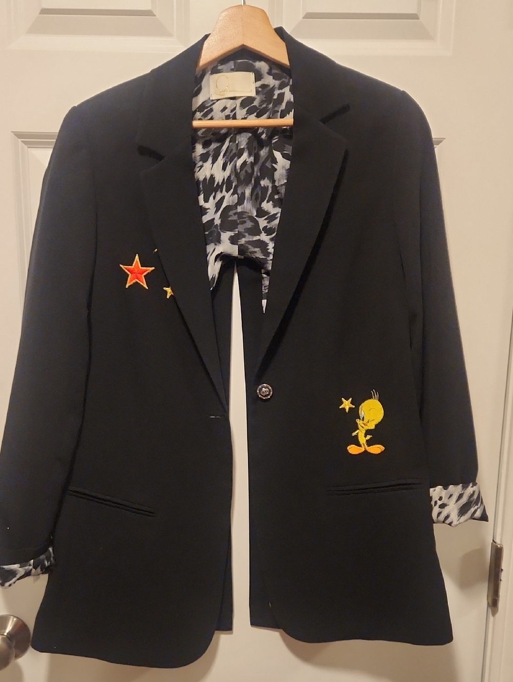 Collectible Black Women's Blazer with Embroideries.